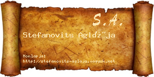 Stefanovits Aglája névjegykártya
